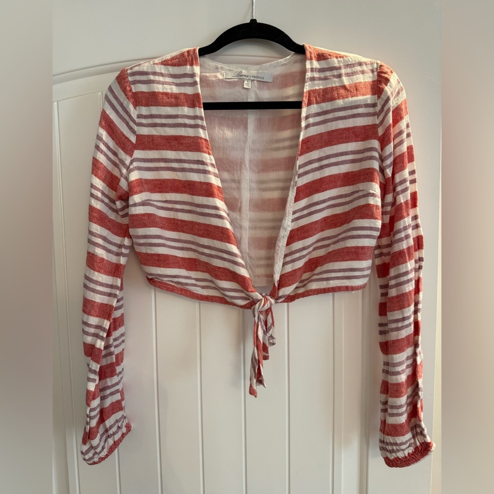 Lovers and Friends - I Think I Love You top - Berry Stripe | Size S